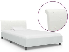 vidaXL Πλαίσιο Κρεβατιού Λευκό 100 x 200 εκ. από Συνθετικό Δέρμα