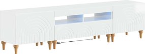 vidaXL 3 Τεμάχια LED Τηλεοπτική Ντουλάπα Γυαλιστερό Λευκό