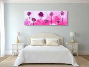 Εικόνα λουλούδια σε ροζ ατμό - 120x40