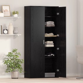 vidaXL Υψηλό ντουλάπι Μαύρης Δρυός 80x35x180 εκ. Επεξεργασμένο Ξύλο