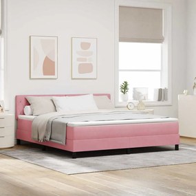 vidaXL Κρεβάτι με ελατήρια με στρώμα Ροζ 180 x 200 cm Βελούδο
