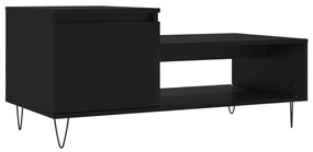 Τραπεζάκι Σαλονιού Μαύρο 100x50x45 εκ. Επεξεργασμένο Ξύλο - Μαύρο