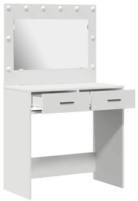 vidaXL Κομοδίνο με συρτάρι Λευκό 78.5 x 41 x 135 εκ Επεξεργασμένο ξύλο