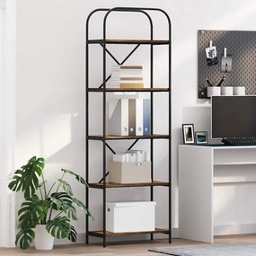 vidaXL Ράφι Βιβλίων Καπνιστή δρυς 60 x 30 x 183 εκ Επεξεργασμένο ξύλο