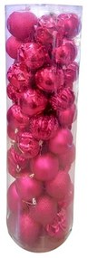 Σετ Χριστουγεννιάτικες Μπάλες 8εκ 50τεμ Ροζ