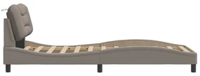 vidaXL Πλαίσιο Κρεβατιού με Κεφαλάρι Taupe 90x200 εκ. Υφασμάτινο