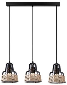 Ceiling Three-light Lamp 5470 Fylliana Black - Gold 50x10x120 cm 50x10x120 εκ.