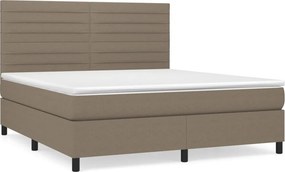 vidaXL Κρεβάτι Boxspring με Στρώμα Taupe 160x200 εκ. Υφασμάτινο