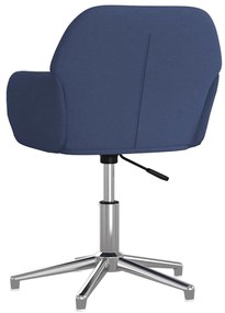 vidaXL Καρέκλες Τραπεζαρίας Περιστρεφόμενες 2 τεμ. Μπλε Υφασμάτινες