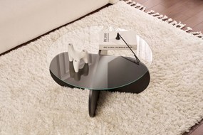 Τραπεζάκι Σαλονιού Ξύλο Μαύρο / Φιμέ SUNU 75x75x35
