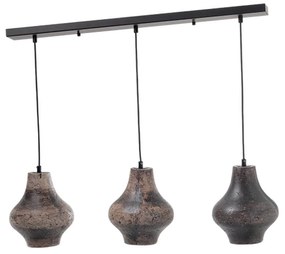 Φωτιστικό Οροφής 3Φ Από Πηλό Σε Ράγα V372643PRB Dark Brown Clay