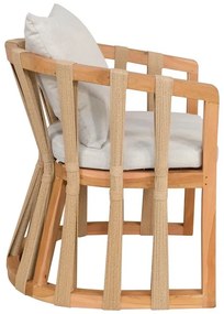 Πολυθρόνα Morani σκελετός teak ξύλο και ύφασμα σε φυσική απόχρωση 61x66x75εκ 61x66x75 εκ.