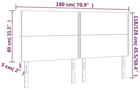 Κεφαλάρι Κρεβατιού LED Σκούρο Γκρι 180x5x118/128 εκ. Βελούδινο 3122345