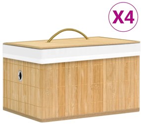 vidaXL Κουτιά Αποθήκευσης 4 τεμ. από Μπαμπού