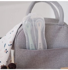 Béaba Κουτάλια σιλικόνης 2 stage (2 τεμ) velvet grey/sage green