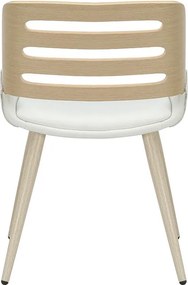 Καρέκλα Brody pu λευκό-πόδι φυσικό 51x55x76 εκ.