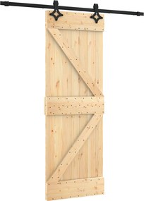 vidaXL Συρόμενη Πόρτα Φυσικό και Μαύρο 70 x 210 cm