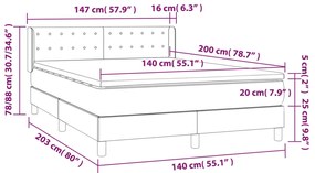 ΚΡΕΒΑΤΙ BOXSPRING ΜΕ ΣΤΡΩΜΑ ΑΝΟΙΧΤΟ ΓΚΡΙ 140X200 ΕΚ. ΥΦΑΣΜΑΤΙΝΟ 3130593