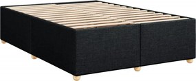 vidaXL Κρεβάτι Boxspring με Στρώμα Μαύρο 140x190 εκ. Υφασμάτινο