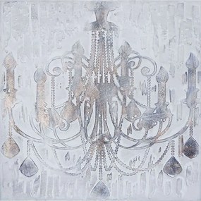 Πίνακας Καμβάς Πολυέλαιος 15-00-19168 80x80x3cm Cream Marhome Τετράγωνοι Καμβάς