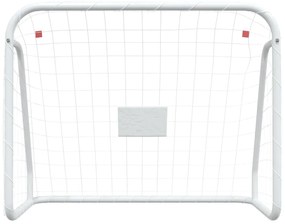 vidaXL Τέρμα Ποδοσφαίρου με Δίχτυ Λευκό 125x96x60εκ Ατσάλι/Πολυεστέρας