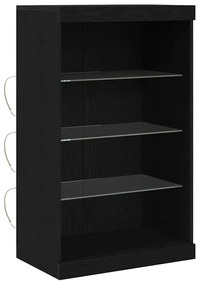 vidaXL Πλαϊνό γραφείο Μαύρη Οξυά 60.5 x 37 x 100 εκ Επεξεργασμένο ξύλο