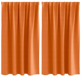 vidaXL Κουρτίνες 2 pcs Φωτεινό Πορτοκάλι 140x140cm Πολυεστέρας