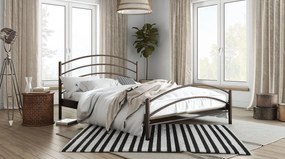 Κρεβάτι Kelly-140x190-Καφέ σφυρίλατο-Με ποδαρικό