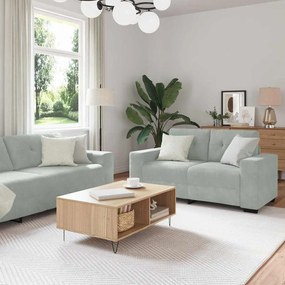 vidaXL Σετ Καναπέ με μαξιλάρι 3 pcs Γκρι 221 x 78 x 80 εκ Βελούδο