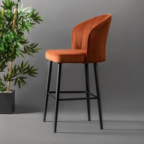 Σκαμπό Μπαρ 4τμχ Κεραμιδί / Μαύρο RUBI 52x42x97