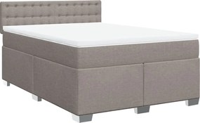 vidaXL Κρεβάτι Boxspring με Στρώμα Taupe 160x200 εκ. Υφασμάτινο