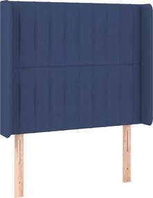 vidaXL Κρεβάτι Boxspring με Στρώμα &amp; LED Μπλε 90x190 εκ. Υφασμάτινο