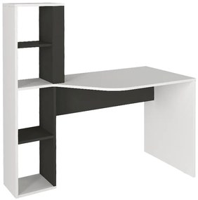 Γραφείο εργασίας Gemini Megapap χρώμα ανθρακί - λευκό 121,8x59,6x131,8εκ.