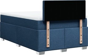 vidaXL Κρεβάτι Boxspring με Στρώμα Μπλε 120x200 εκ. Υφασμάτινο