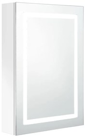 vidaXL Καθρέφτης Μπάνιου με Ντουλάπι &amp; LED Λαμπερό Λευκό 50x13x70 εκ.