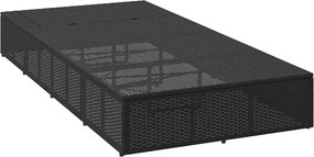 vidaXL Ξαπλώστρα με αιωρούμενο μαξιλάρι Μαύρο Poly Rattan