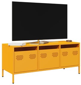Έπιπλο Τηλεόρασης Μουσταρδί 101,5x39x43,5 Ατσάλι Ψυχρής Έλασης