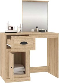 vidaXL Μπουντουάρ με Καθρέφτη Sonoma Δρυς 90x50x132,5 εκ. Επεξ. Ξύλο