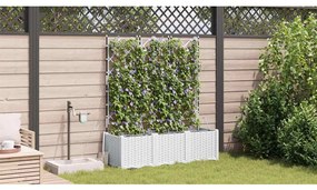 vidaXL Ζαρντινιέρες κήπου Λευκό 120 x 40 x 142 cm Ατσάλι