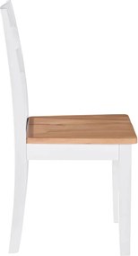 vidaXL Καρέκλες Τραπεζαρίας 4 τεμ. Λευκές Μασίφ Ξύλο Καουτσουκόδεντρου