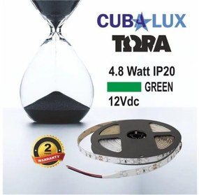 Ταινία LED 4,8W IP20 12V σε 4 χρώματα 5M TORA Cubalux 500021 Πράσινο