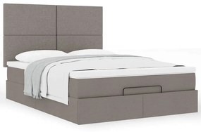 VidaXL Οθωμανικό κρεβάτι με στρώμα Taupe 140x200cm ύφασμα