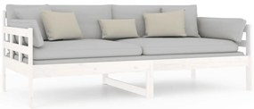 vidaXL Καναπές Κρεβάτι Λευκός 90 x 190 εκ. από Μασίφ Ξύλο Πεύκου