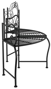 vidaXL Παγκάκι Δέντρου Μαύρο 150 εκ. από Ατσάλι