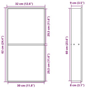 Εσοχή Ντους Βουρστ. Μαύρο Ματ 32x62x9 εκ. Αν. Ατσάλι - Μαύρο