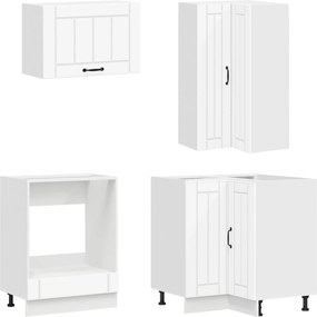 vidaXL Μονάδα κουζίνας LUCCA 8 pcs Λευκό Επεξεργασμένο Ξύλο