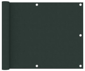 vidaXL Διαχωριστικό Βεράντας Σκούρο Πράσινο 75x600 εκ. Ύφασμα Oxford