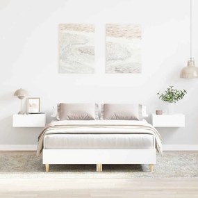 vidaXL Σκελετός Κρεβατιού Λευκό 137 x 190 cm Επεξεργασμένο Ξύλο