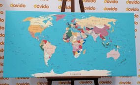 Εικόνα στον παγκόσμιο χάρτη φελλού με ονόματα - 120x60  flags
