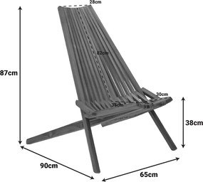 Πολυθρόνα Phoenox pakoworld πτυσσόμενη φυσικό teak ξύλο 65x90x87εκ